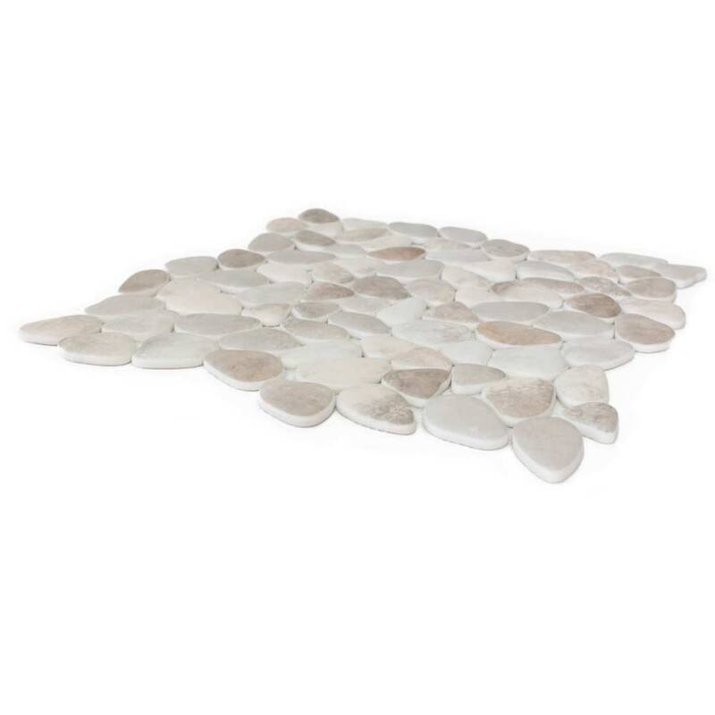 Huron Rock 12x12 Earth Mix Matte Glass Pebble Mosaic Tile - Floor, Wall & Backsplash