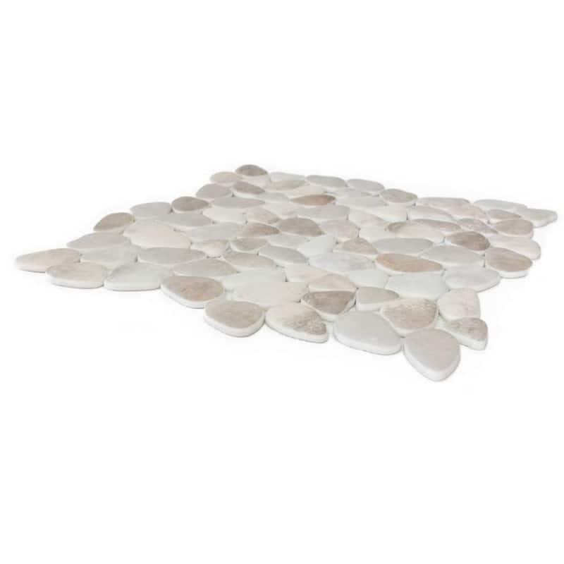Huron Rock 12x12 Matte Glass Pebble Mosaic Tile - Floor, Wall, Backsplash