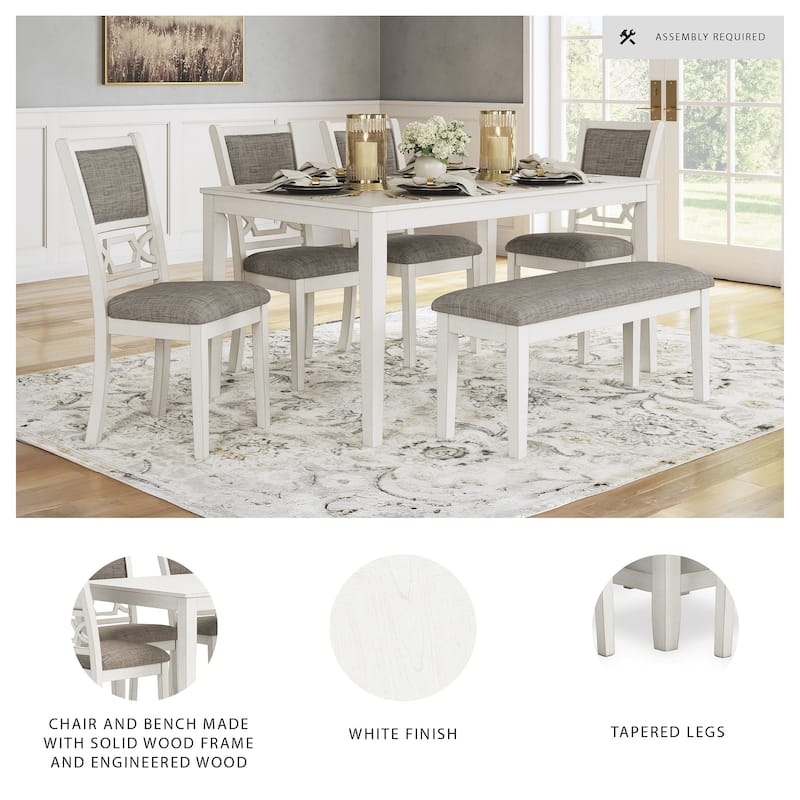 Signature Design by Ashley Erinberg White/Gray Dining Table Set (Set of 6)