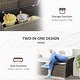 preview thumbnail 14 of 13, Outsunny 27 Gallon Patio Wicker Storage Bench, Outdoor PE Rattan Patio Furniture, Two-In-One Large Capacity Footstool