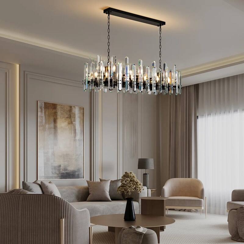 KAYLA 54in Modern Luxury Crystal Chandelier Lighting - LED Ceiling Light Fixture