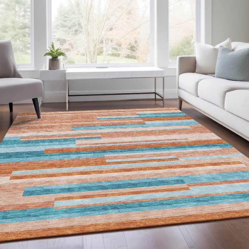 Premium Washable Super Soft Mosaic Stripe Mayfield Rug