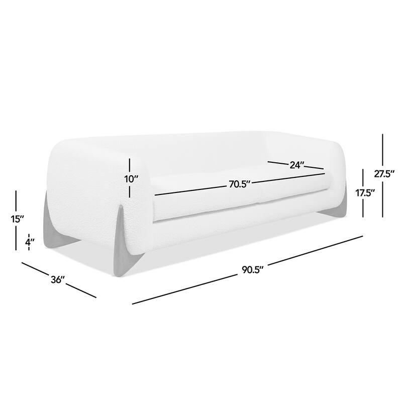 Alpine 90.5" Sherpa Upholstered Sofa