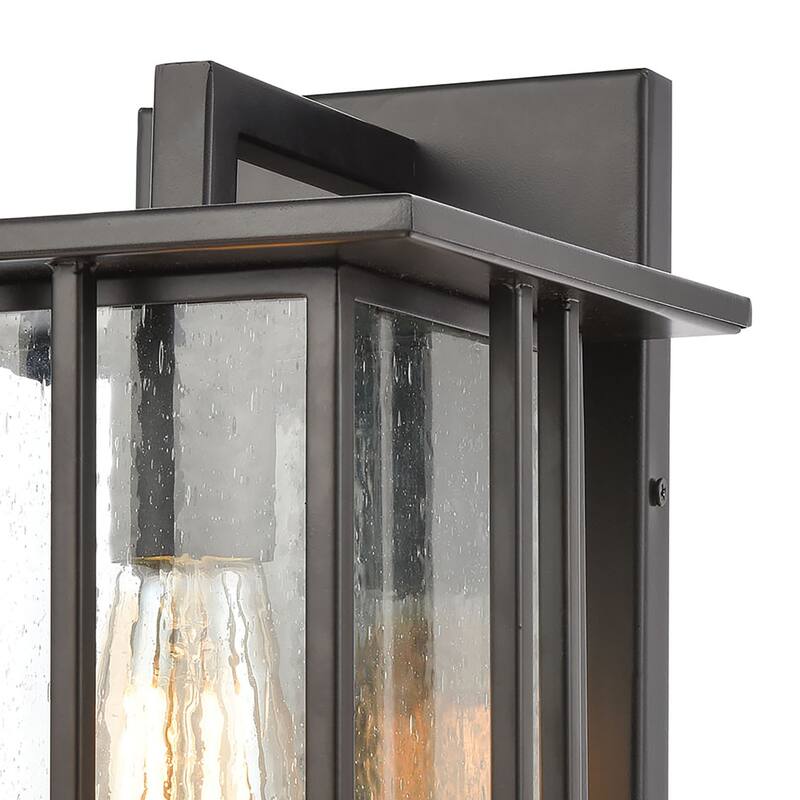 Radnor 1-Light Sconce in Matte Black with Seedy Glass