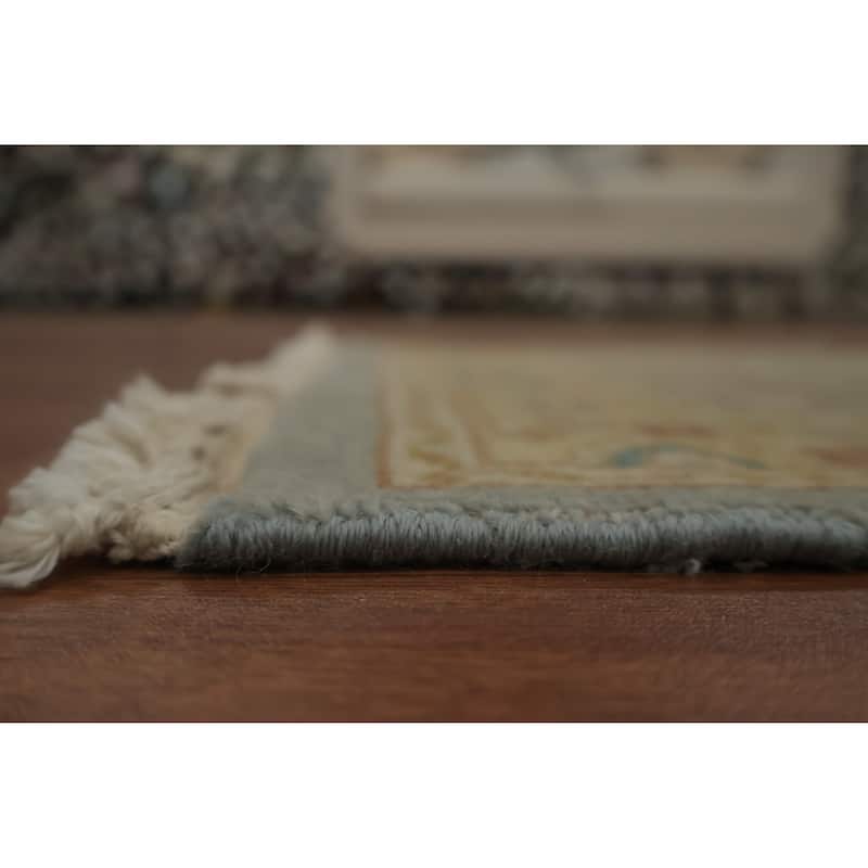 Hand Knotted Oriental 100% Wool Carpet Traditional Floral Navy Blue & Blues Ziegler Area Rug - 3' 2'' X 2' 0''