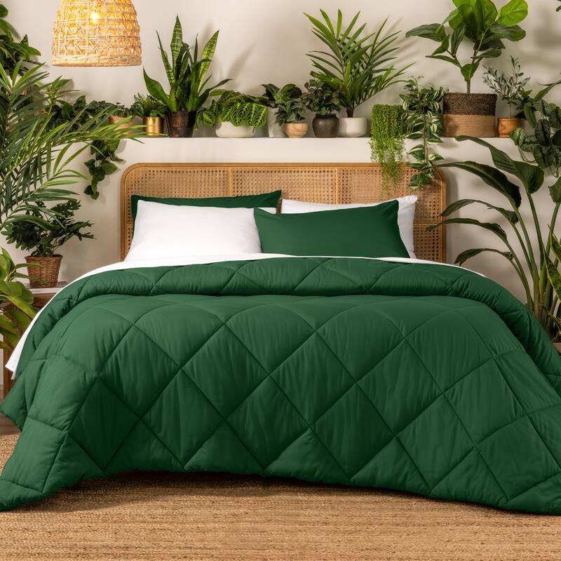 Ivy Union Microfiber Comforter Set - Full - Forest Green - Diamond