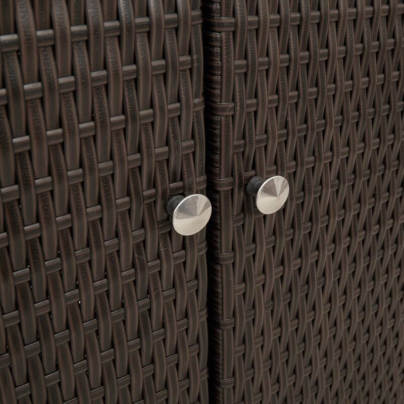 vidaXL Storage Cabinet Beige/Brown/Grey 100x36x102 cm Rattan - 14.2 x 39.4 x 40.2