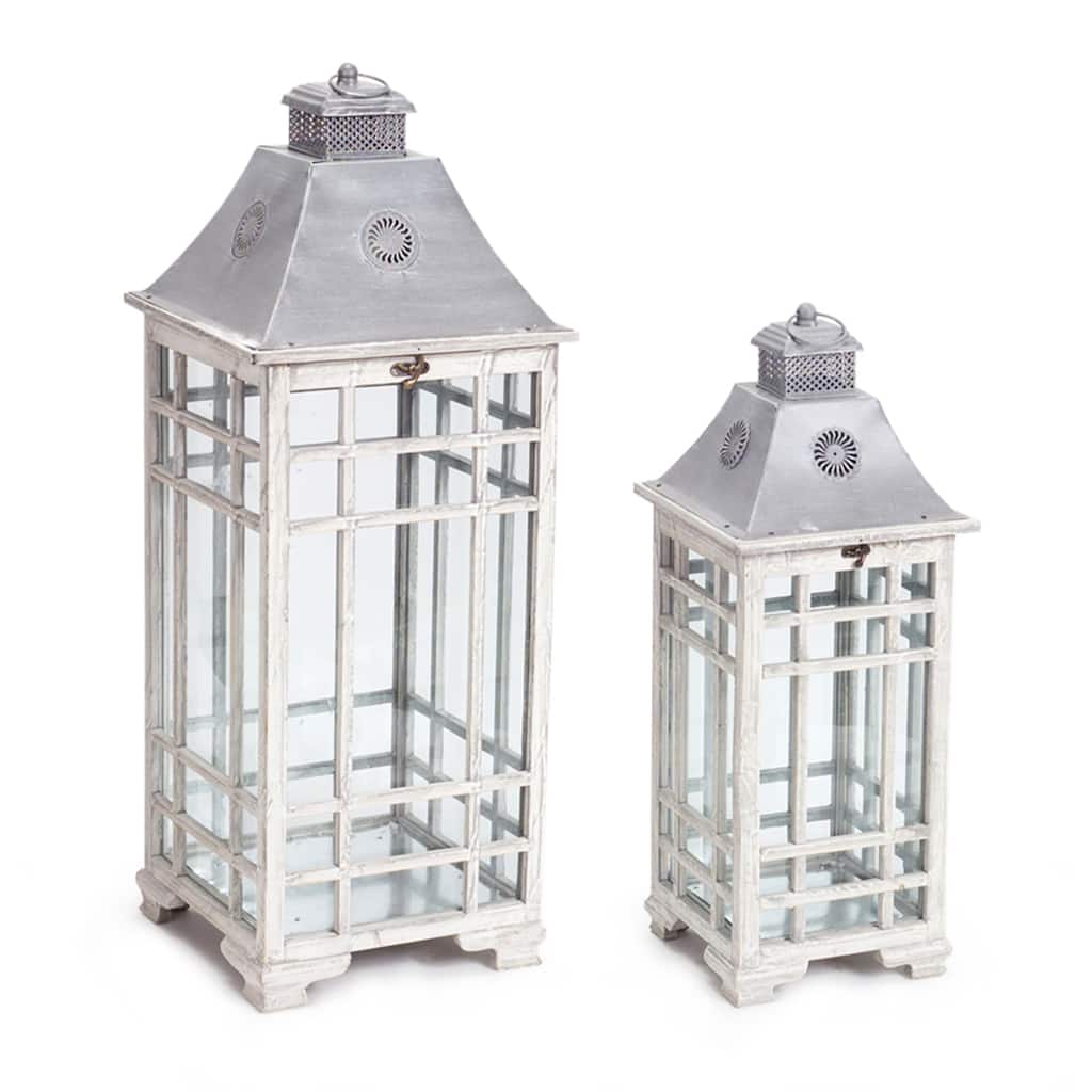 Metal Lantern (Set of 2) - 9.5 x 9.5 x 24.5; 12.5 x 12.5 x 33