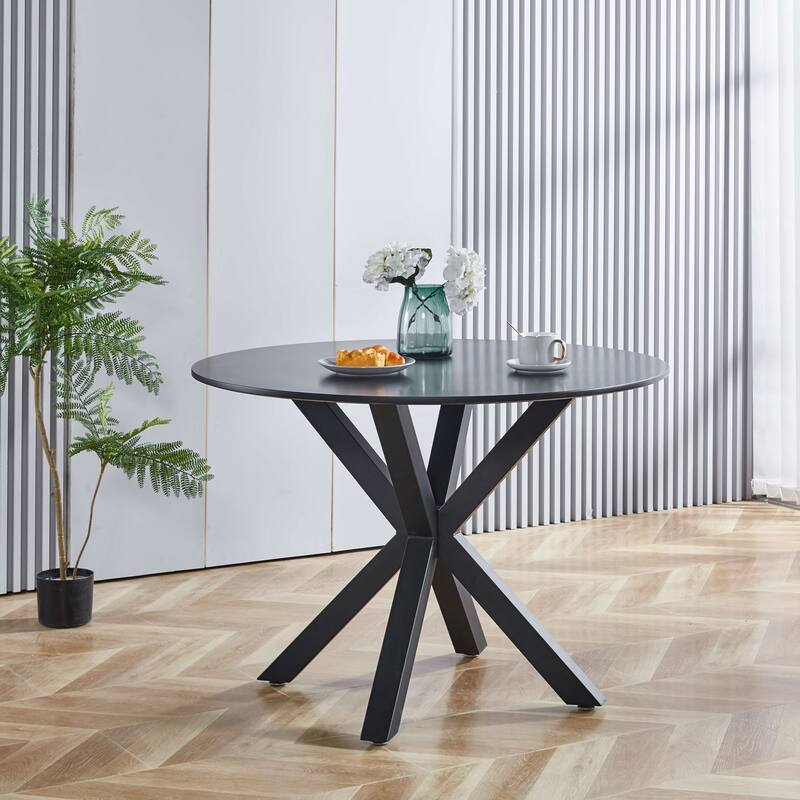 BLACK Table Mid-century Dining Table for 4-6
