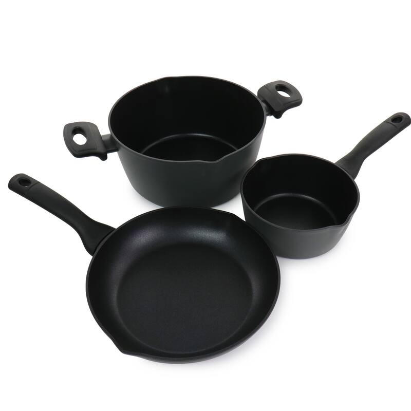 Oster Kingsway 5 Piece Aluminum Nonstick Cookware Set in Black
