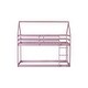 preview thumbnail 19 of 48, Twin over Twin Rubber Wood Floor Bunk Bed, with ladder,Guardrails,House-Shaped-Bunk Bed