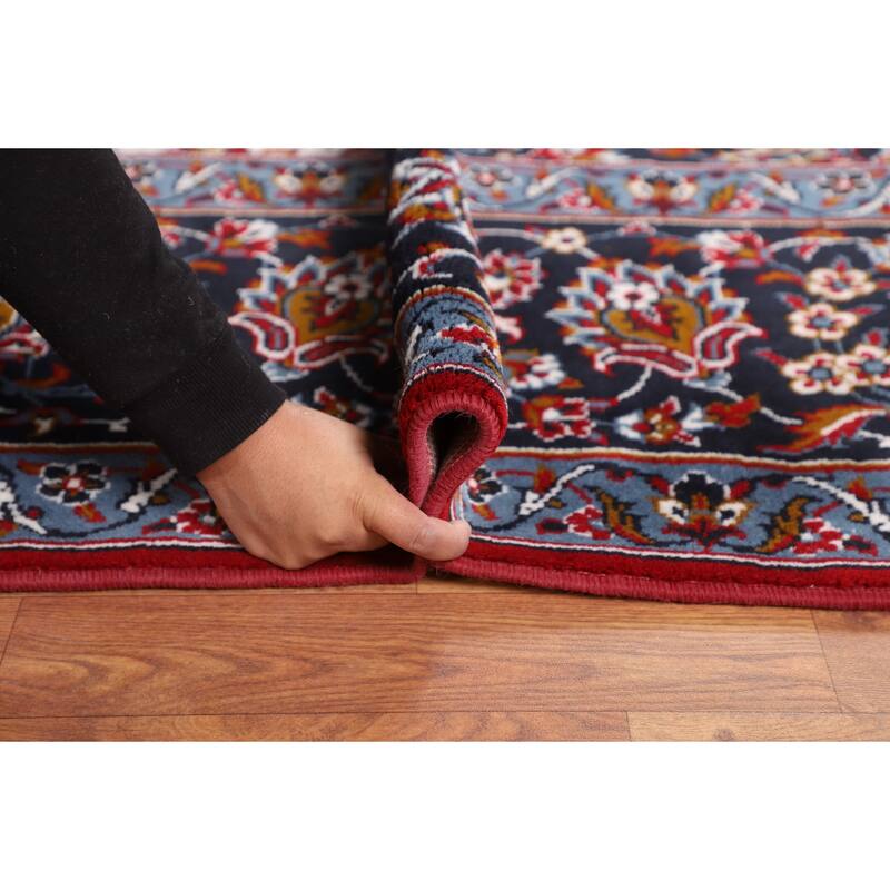 Red Kashan Turkish Rug Floral Oriental Machine-Made Carpet - 9'8" x 12'10"