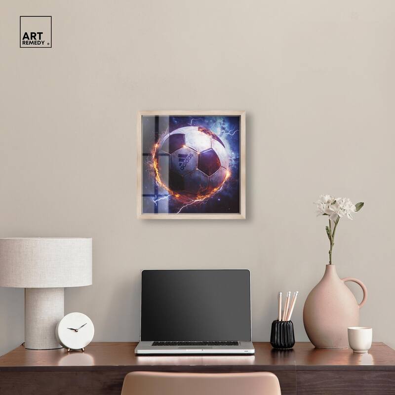 Electrify Soccer Ball Shadowbox by Art Remedy