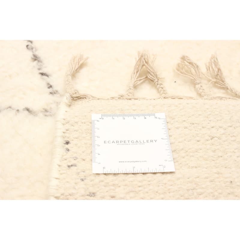 ECARPETGALLERY Hand-knotted Tangier Cream Wool Rug - 2'6 x 11'8