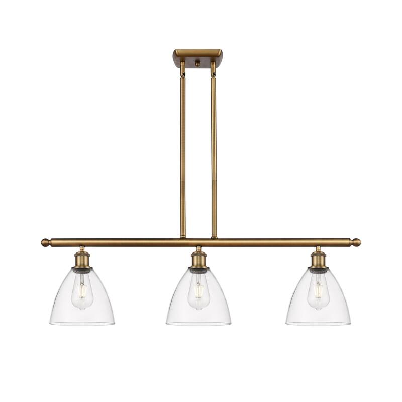 Innovations Lighting 516-3I-11-36 Bristol Linear Bristol Glass 3 Light - Brushed Brass / Clear