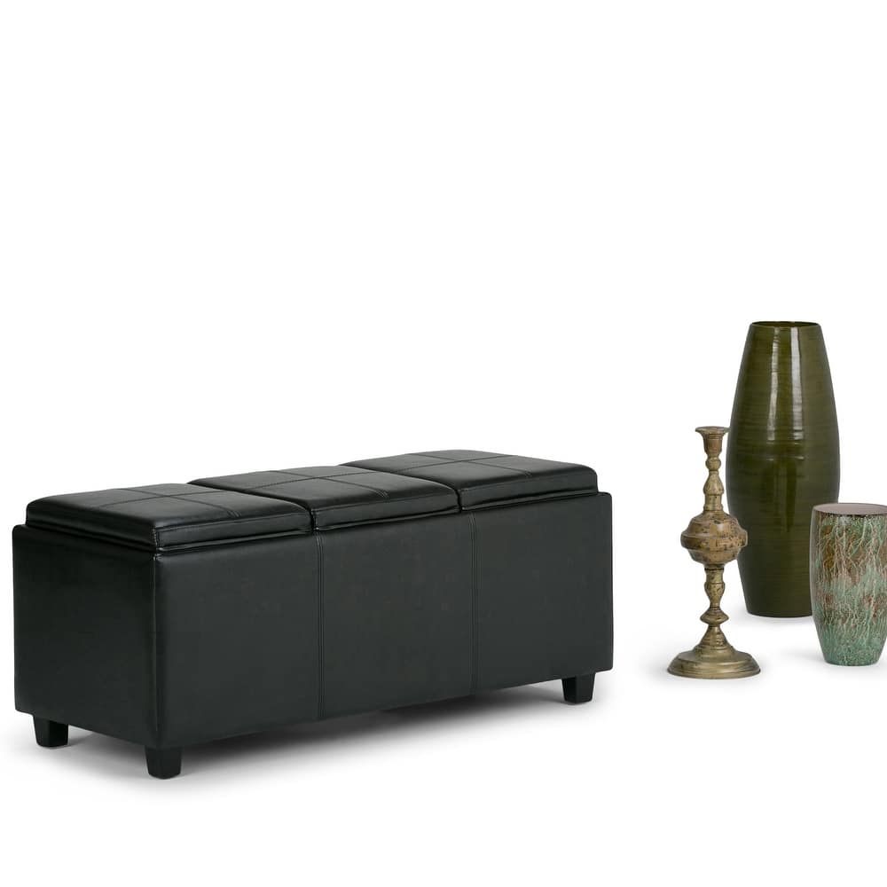 WYNDENHALL Franklin 42-in. Wide Contemporary Rectangular Storage Ottoman