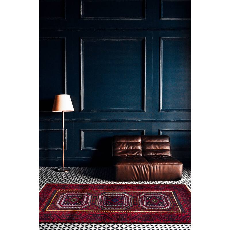 ECARPETGALLERY Hand-knotted Royal Baluch Red Wool Rug - 3'1 x 5'10