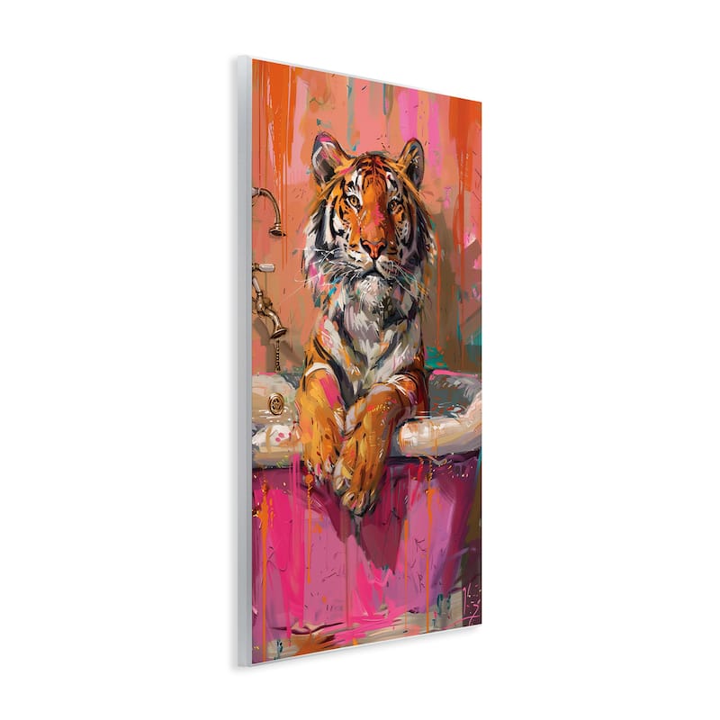 Stupell Fresh Abstraction Tiger in Bathtub Wall Plaque Art Design By LSR Design Studio