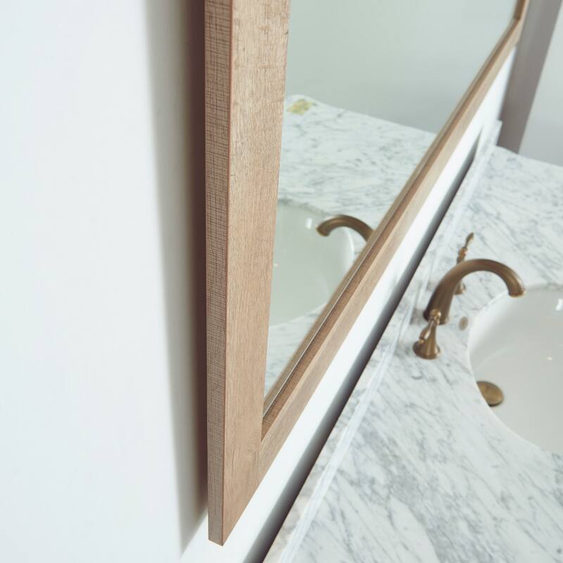 Cortes 60" Bathroom Vanity Barndoor Wall Mirror in Logs