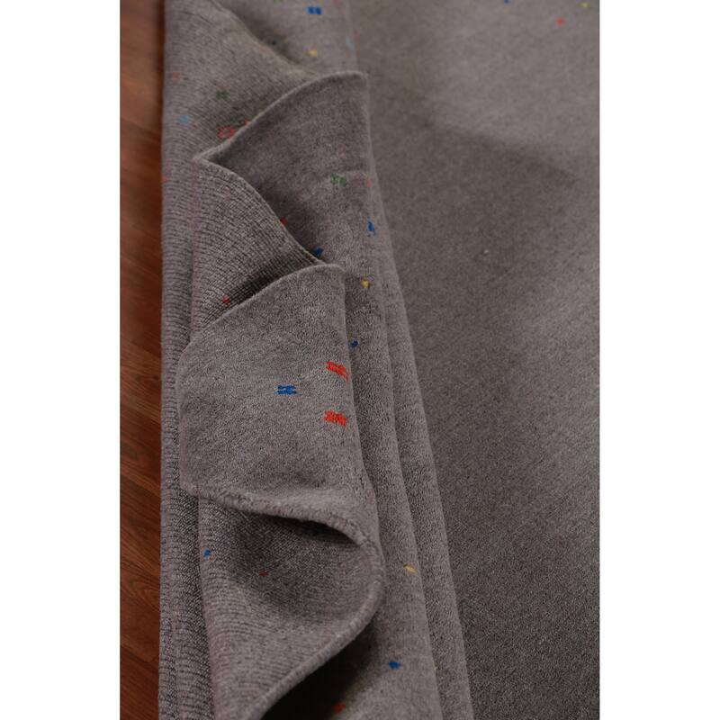 Hand Knotted Oriental 100% Wool Carpet Tribal Tribal Greys & Charcoal Gabbeh Area Rug - 9' 11'' X 8' 1''