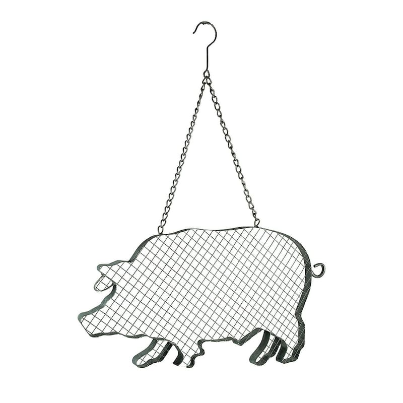 Metal And Mesh Wire Hanging Pig Farmhouse Decor