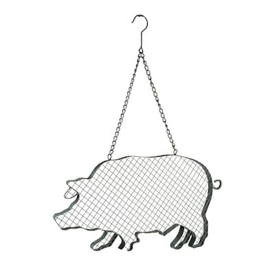 Metal And Mesh Wire Hanging Pig Farmhouse Decor