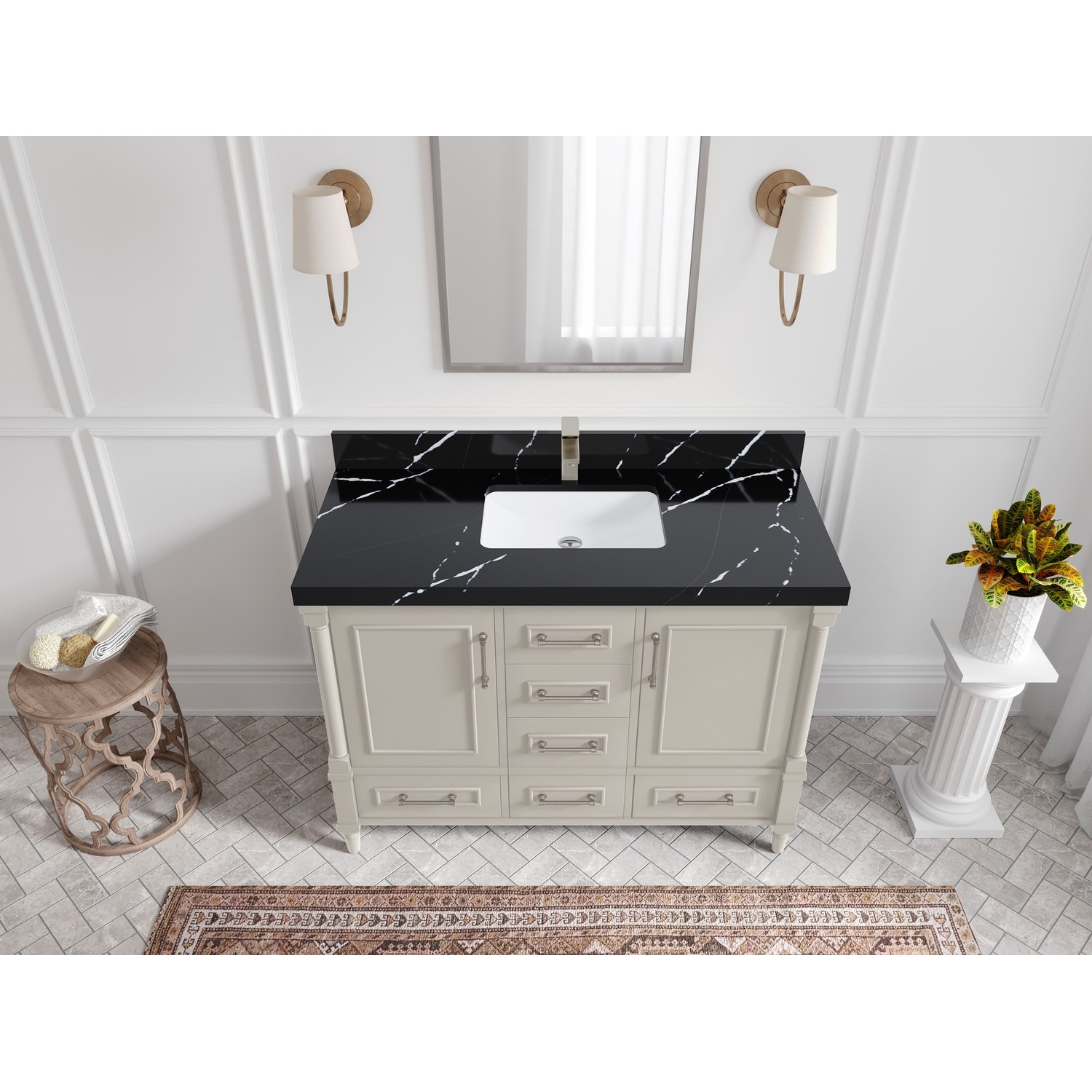 Willow Collections 48 in. W x 22 in. D Aberdeen Single Bowl Sink Bathroom Vanity with Countertop