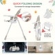 preview thumbnail 17 of 19, Foldable High Chair for Babies and Toddlers with Adjustable Height & Footrests