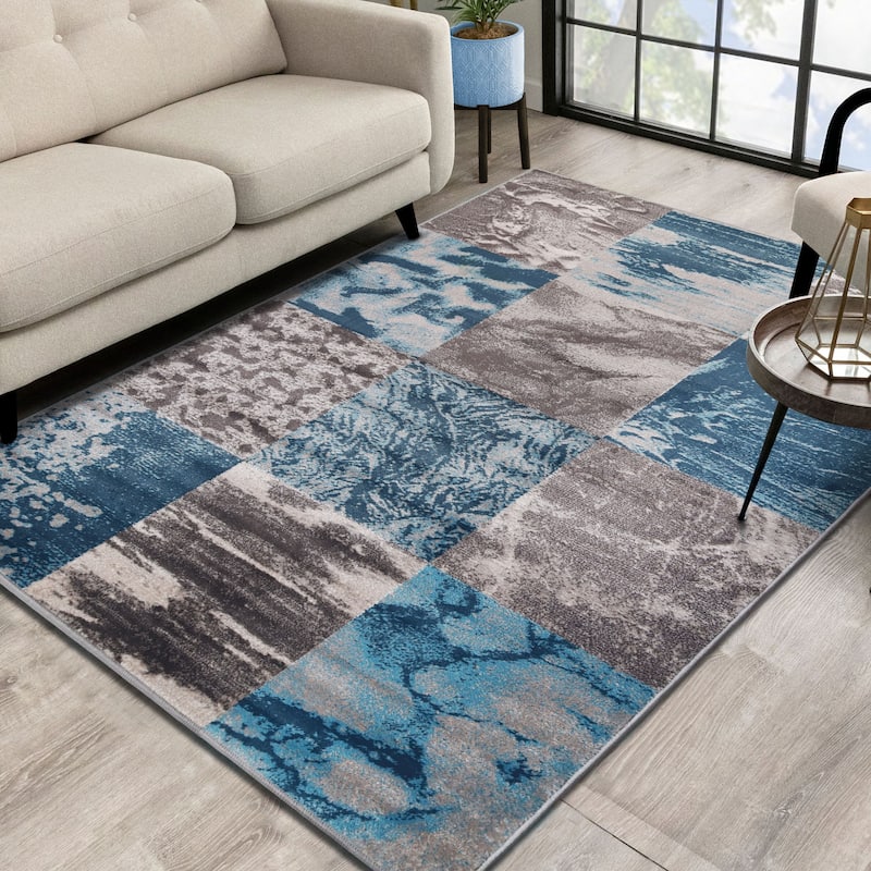Patchwork Modern Eclectic Color Block Indoor Area Rug by Superior