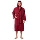 preview thumbnail 17 of 34, Men's Turkish Cotton Hooded Bathrobe L/XL - Burgundy