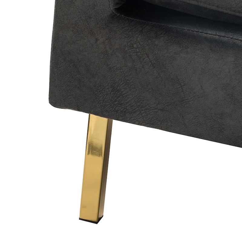 Valentina Comfy Accent Armchair with Golden Metal Legs and Removable Cushions by HULALA HOME