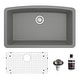 preview thumbnail 50 of 65, Karran Undermount Quartz 32 in. Single Bowl Kitchen Sink Kit Grey