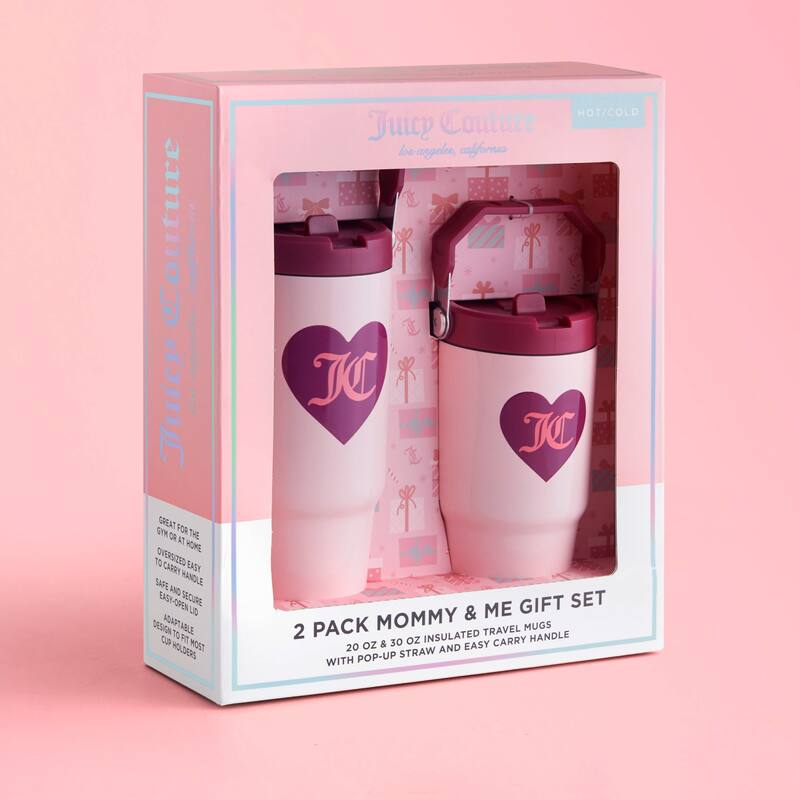 Juicy Couture Flip Flow Hydration Stainless Steel Screw Top Tumbler with Flip Straw 2-Pack