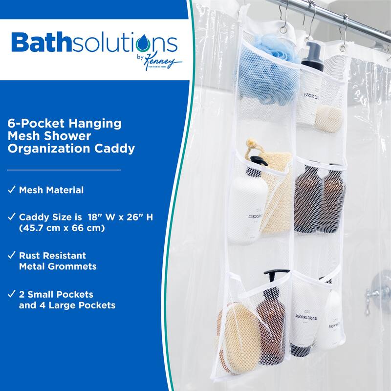 Kenney 6-Pocket Hanging Mesh Shower Organization Caddy