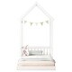 preview thumbnail 18 of 31, Twin Size Pine Wood Roof-framed Headboard Floor Bed with Headboard Guardrails, without Slats