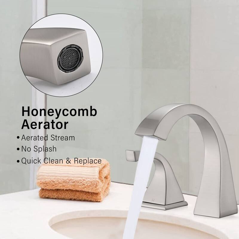3 Hole 8 Inch Widespread Bathroom Sink Faucet Modern Bathroom Faucet with Pop Up Drain Vanity Tap with Two Handle