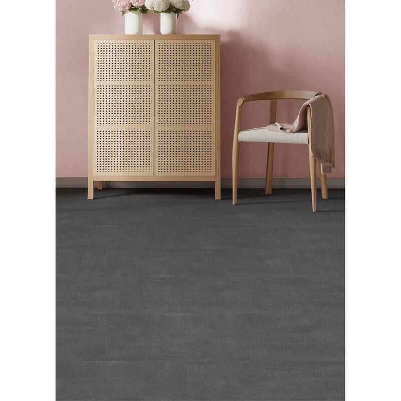 Quarry Dark Grey Peel and Stick Floor Tiles