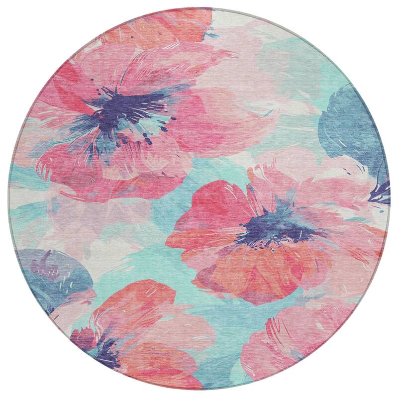 HomeRoots Floral Transitional Rectangle Outdoor Rug