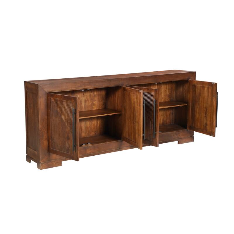 Willow 4-door Geometric Solid Wood Sideboard