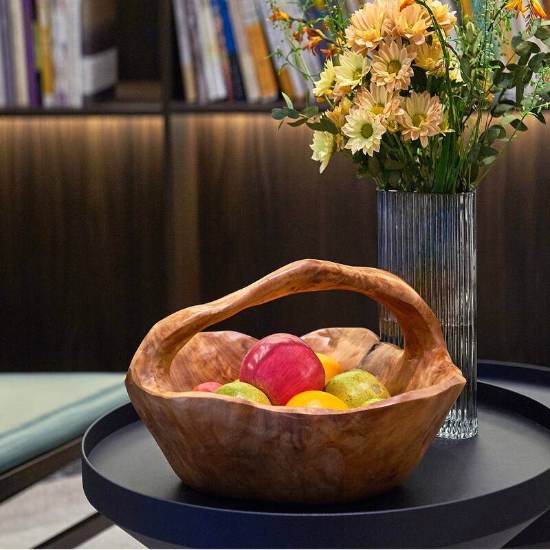 Greenage Cedar Basket with Handle,Perfect for Fruit Display