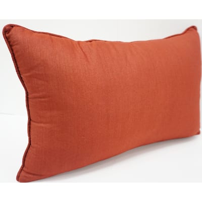 Home&Manor Premium Silk Throw Pillow Lumbar Red