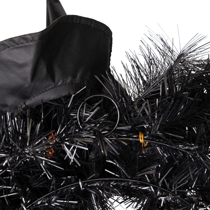 Witch and Pumpkins Glittered Artificial Halloween Wreath - 24" - Unlit