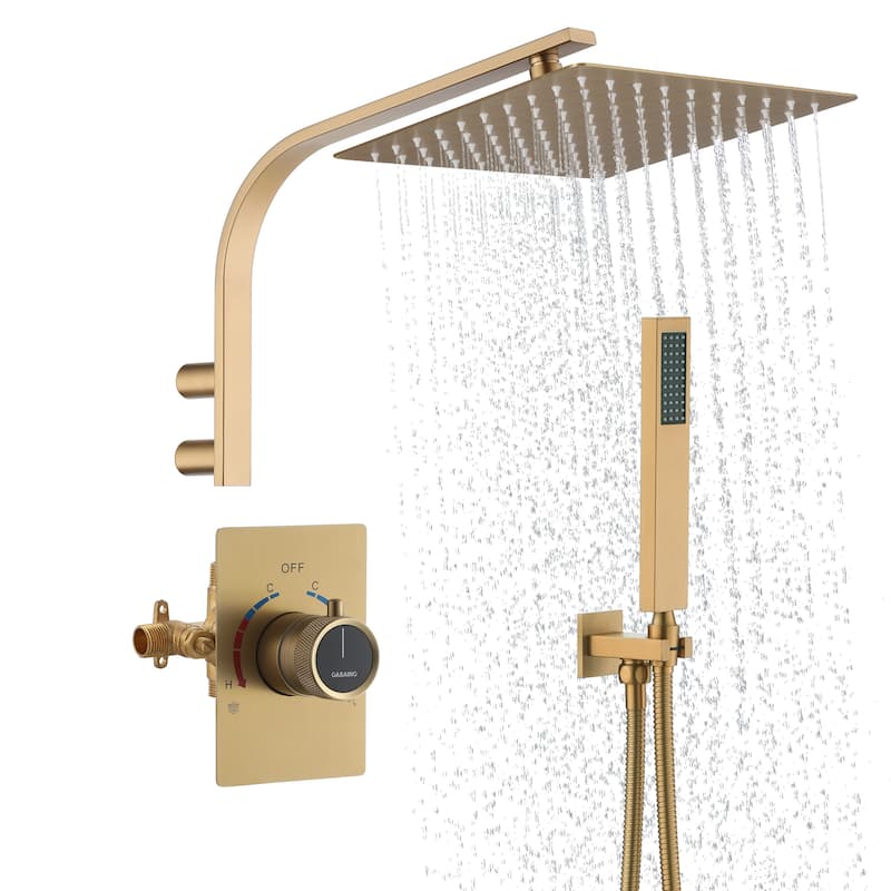 CASAINC Integrated 10 Inch Wall Mouted Shower Head 2 Function with Pressure Balancing Valve CUPC Certified