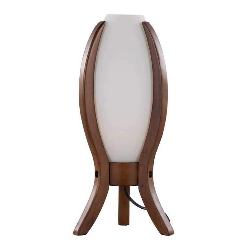 Case Contemporary Desk Lamp in Walnut Wood and Frosted Glass