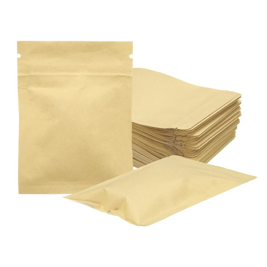 Kraft Paper Sealable Bags for Food Storage, Yellow