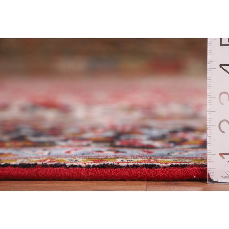 Kashan Turkish Area Rug Machine-Made Oriental Red Carpet - 9'7" x 12'6"