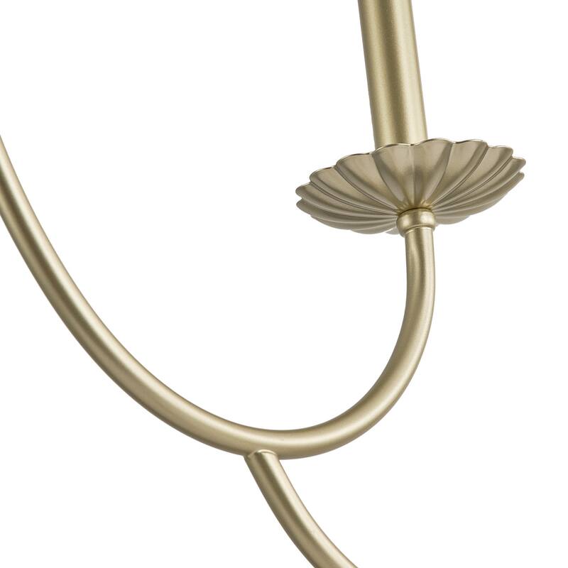 Industrial Gold 5-Light Candle Chandelier Fixture Over Table for Dining Room Kitchen Island