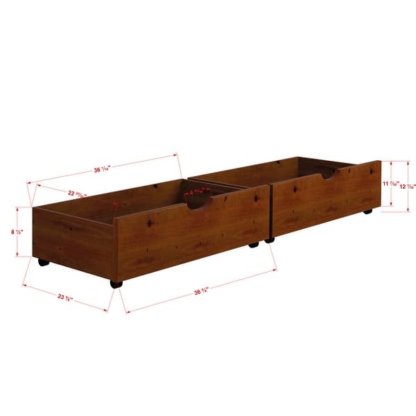 dimension image slide 1 of 4, Donco Kids Full Size Contempo Bed with Dual Under Bed Drawers