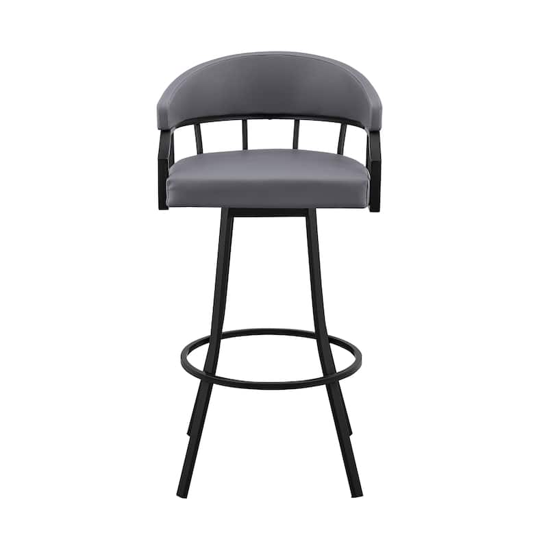 Valerie Modern Swivel Bar Stool, Upholstered Counter Height Chair with Metal Frame