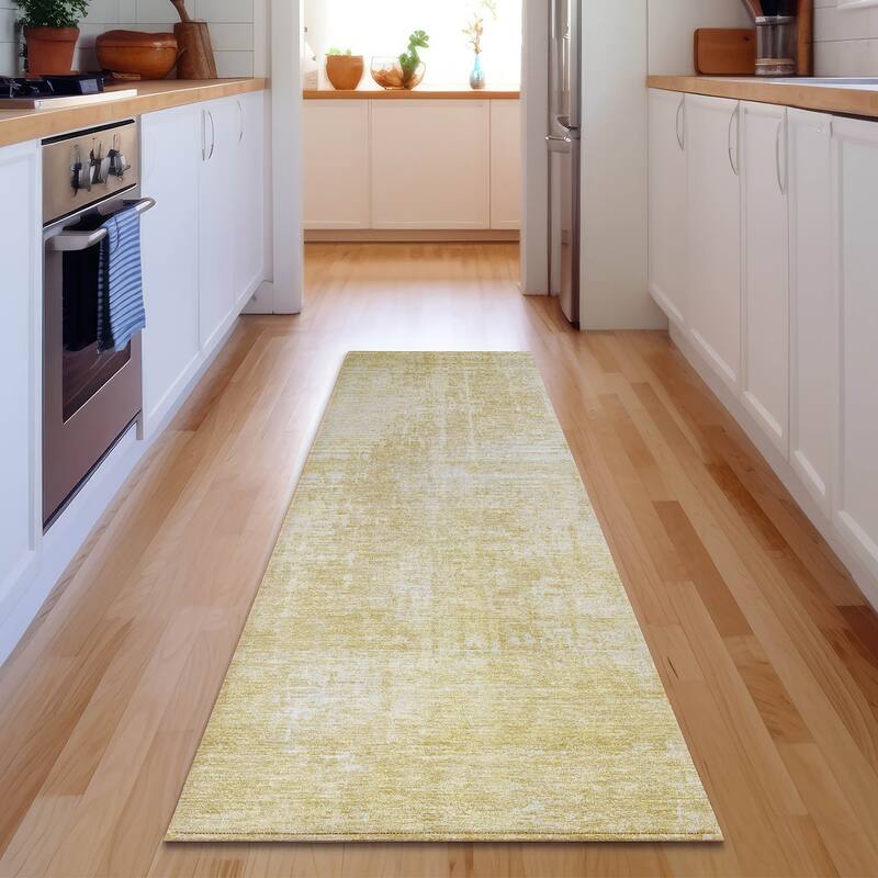 Premium Washable Super Soft Abstract Ombre Mayfield Rug - Gold - 2' 3" x 7' 6" - Runner
